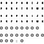 Mapa de caracteres da fonte Dumpy Planet Font