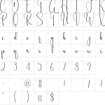 Mapa de caracteres da fonte Dusting Font