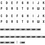 Mapa de caracteres da fonte Dusty Hotel Font