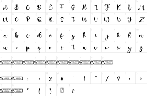 Mapa de caracteres da fonte Dylan Velma Font