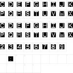 Mapa de caracteres da fonte DymoFont Invers Font