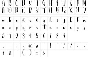 Mapa de caracteres da fonte Eagle Font