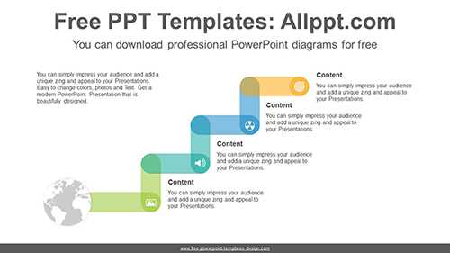 Earth extending stairs PowerPoint Diagram Template