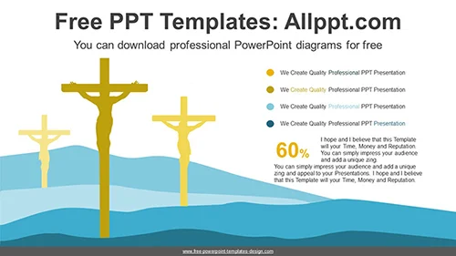 Easter Day Cross PowerPoint Diagram