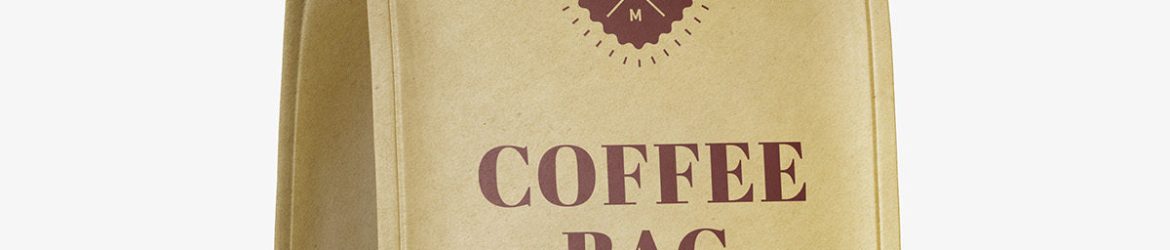 Eco paper coffee bag mockup