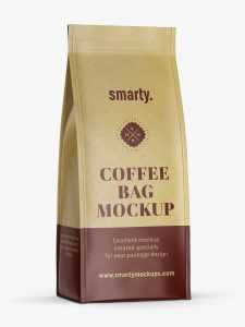 Eco paper coffee bag mockup