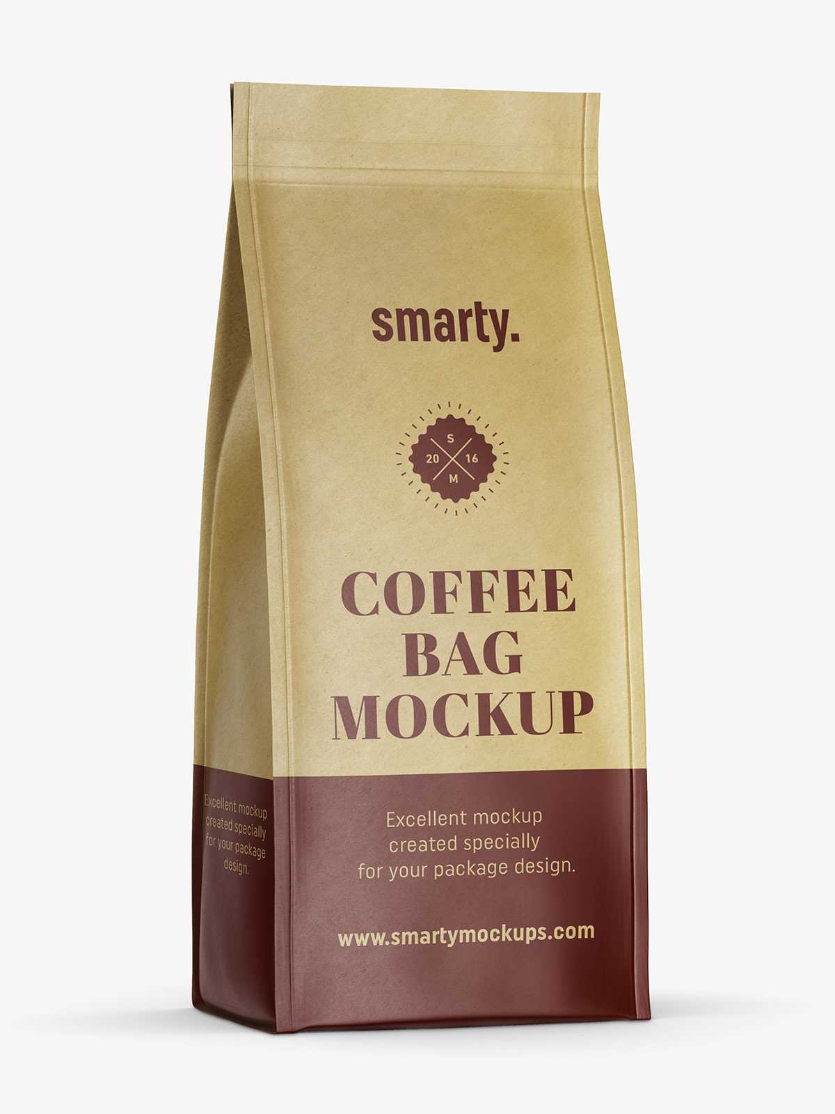 Eco paper coffee bag mockup