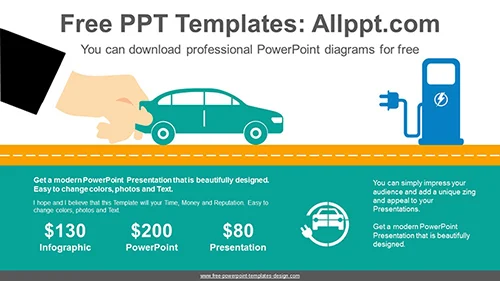 Electric Car Charging Station PowerPoint Diagram