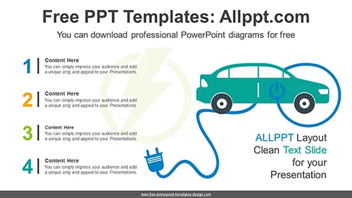 Electric Vehicle Charge PowerPoint Diagram Template