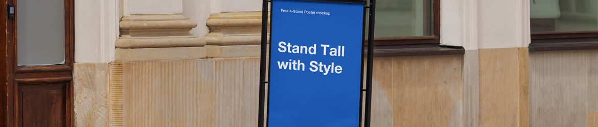 Elegant A-stand poster mockup
