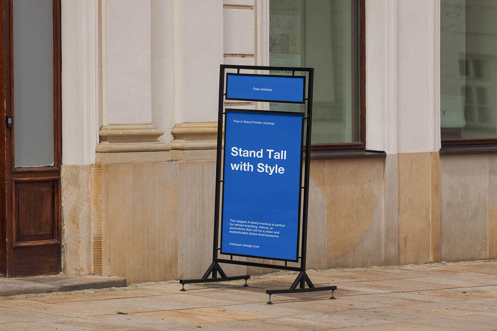 Elegant A-stand poster mockup