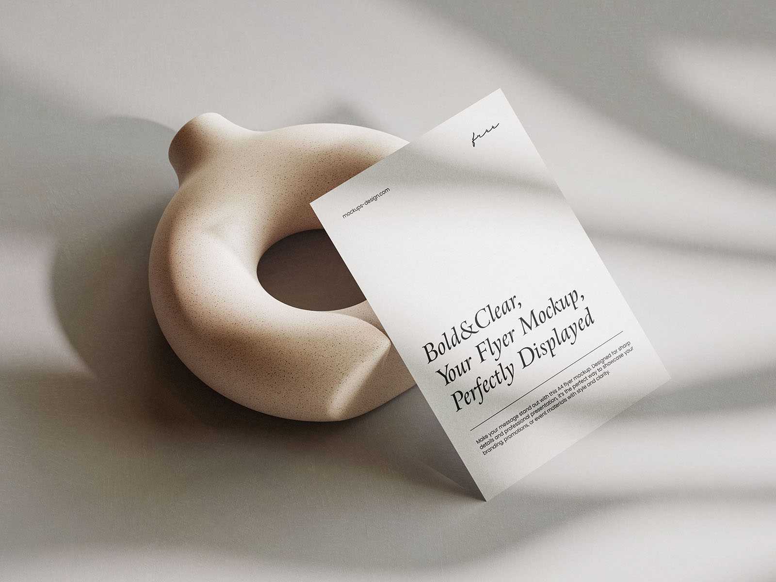 Elegant A4 flyer mockup with artistic display - Instant Download