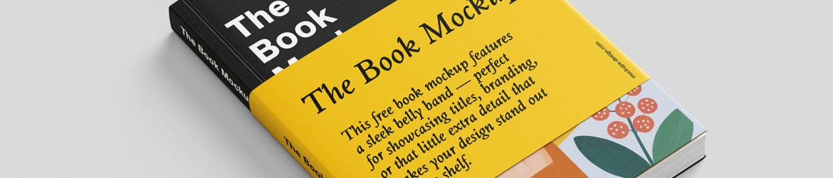 Elegant belly band book mockup