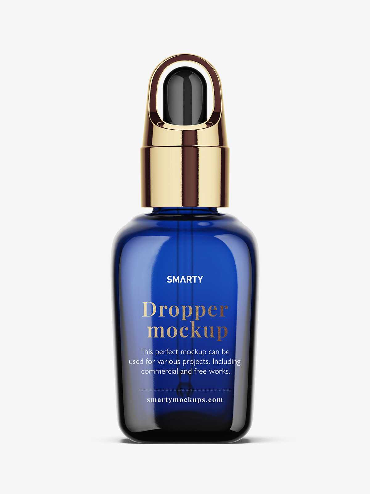 Elegant blue dropper bottle mockup