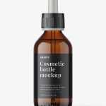 Elegant dropper bottle mockup / amber