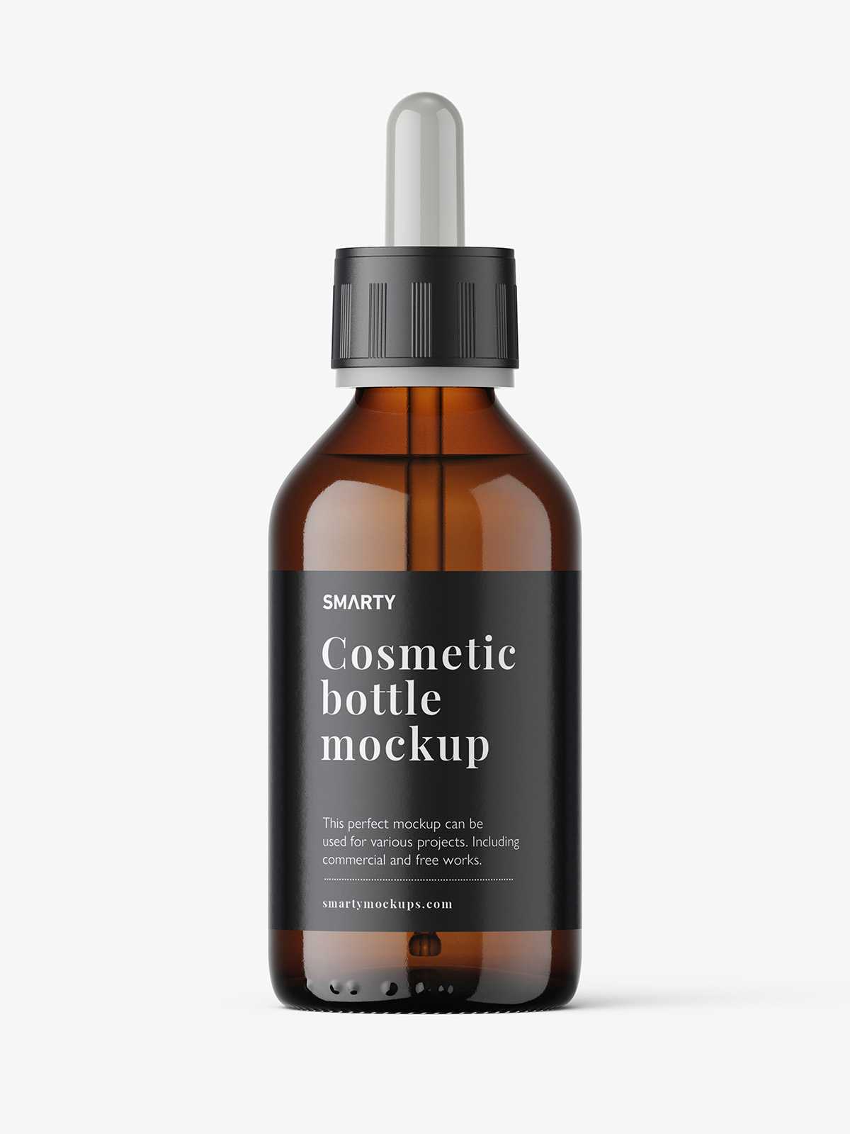 Elegant dropper bottle mockup / amber