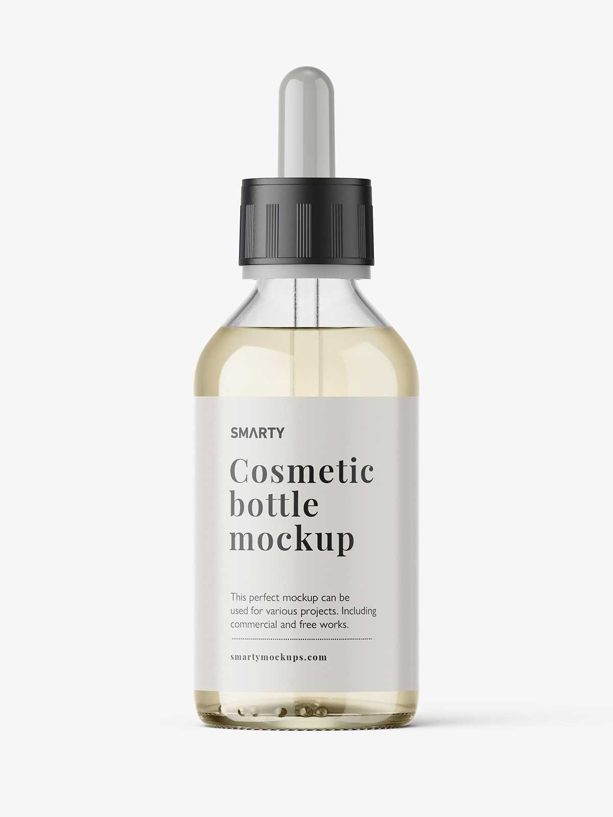 Elegant dropper bottle mockup / clear