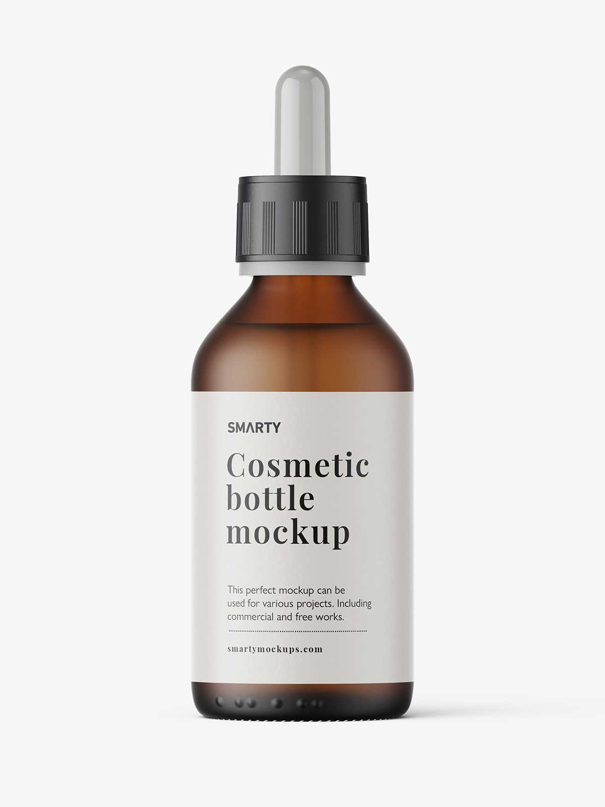 Elegant dropper bottle mockup / frosted