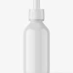 Elegant dropper bottle mockup / glossy