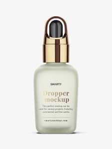 Elegant frosted dropper bottle mockup