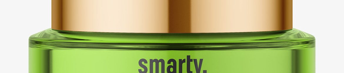 Elegant glass cosmetic jar