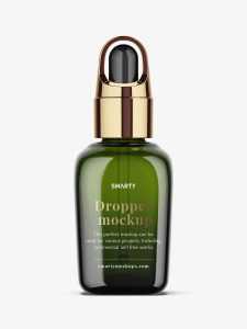 Elegant green dropper bottle mockup