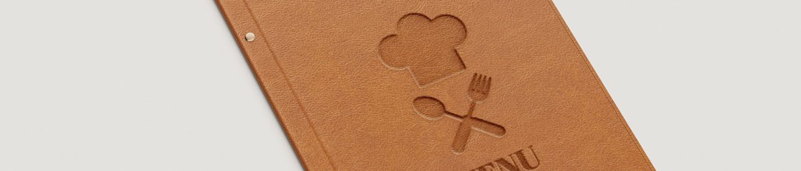 Elegant leather menu mockup