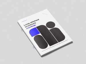 Elegant loop stitched brochure mockup