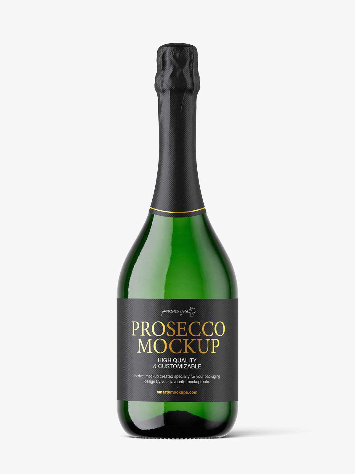 Elegant prosecco bottle mockup