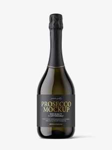 Elegant prosecco bottle mockup