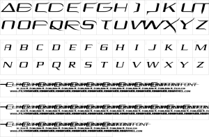 Mapa de caracteres da fonte Elektra Font