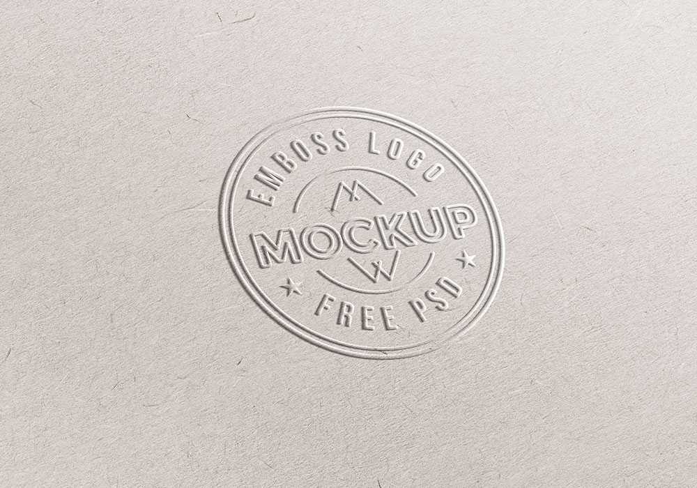 Emboss Paper Logo Mockup PSD