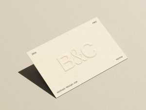 Embossed business card mockup