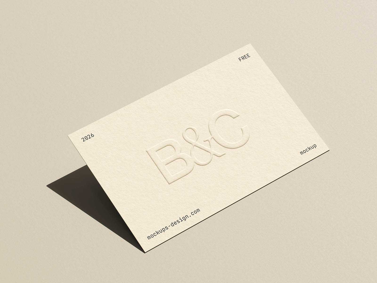 Embossed business card mockup