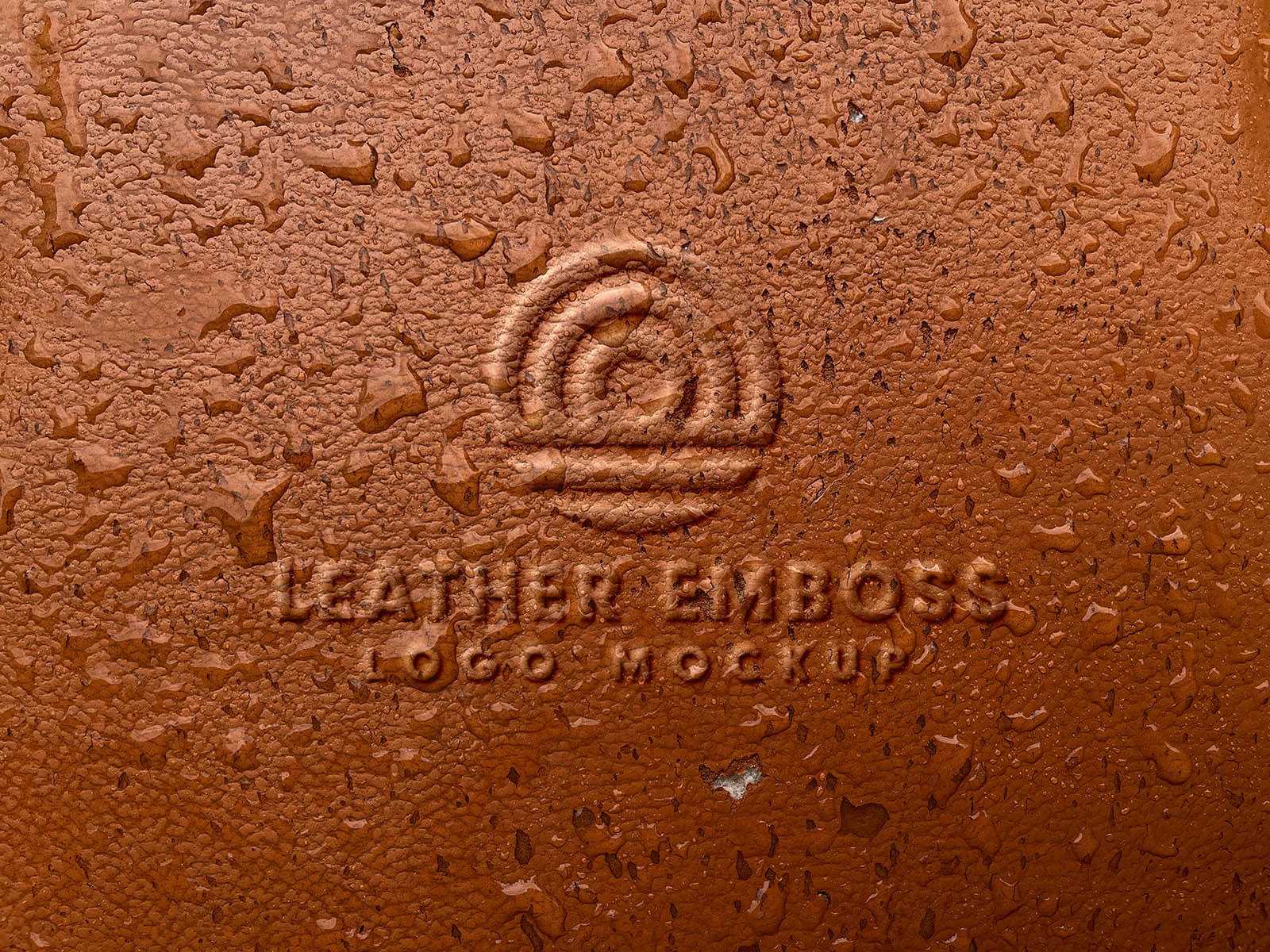 Embossed Leather Logo Mockup