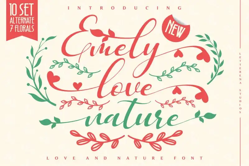 Emely love nature Calligraphy Font