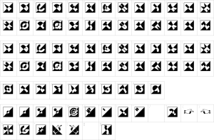 Mapa de caracteres da fonte Emporium Font