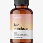 Empty amber jar mockup