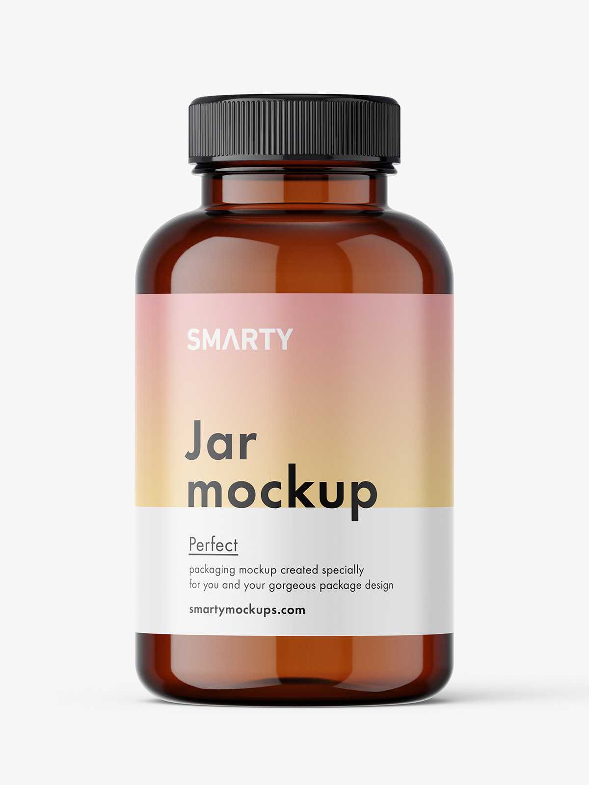 Empty amber jar mockup