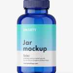 Empty blue jar mockup