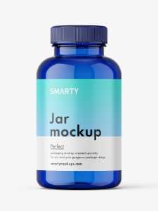 Empty blue jar mockup
