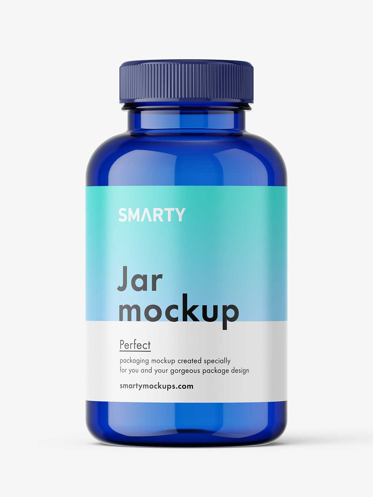 Empty blue jar mockup