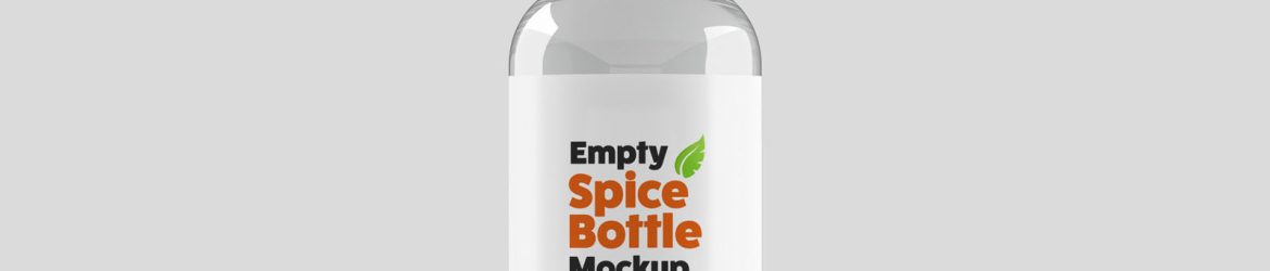 Empty Clear Spice Bottle With Cork Mockup Empty Clear Spice Bottle With Cork Mockup