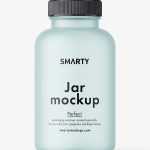 Empty frosted jar mockup