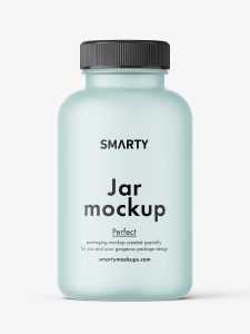 Empty frosted jar mockup