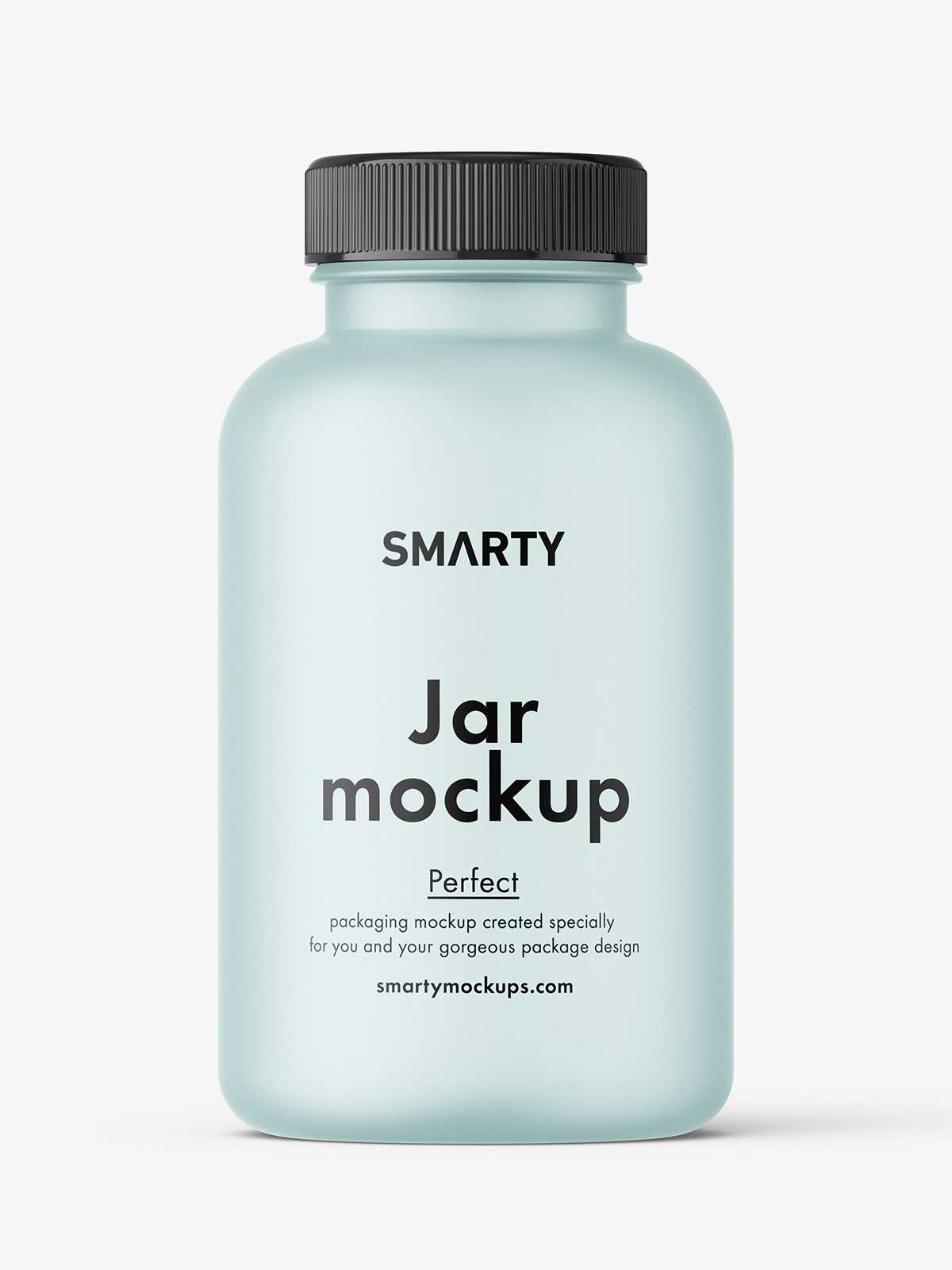 Empty frosted jar mockup