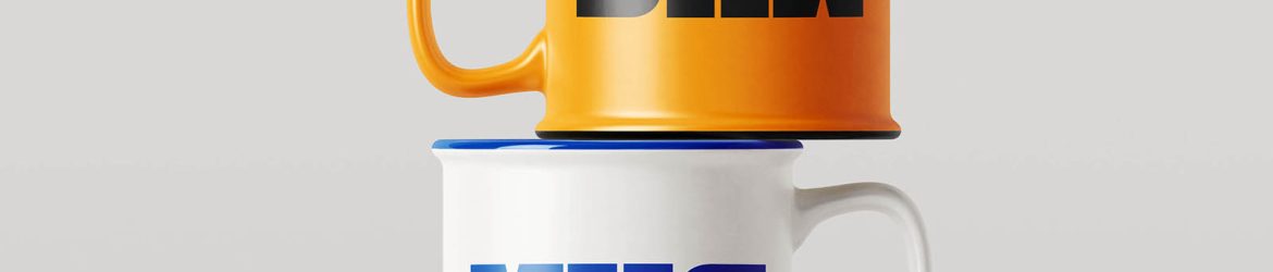 Enamel-style rim mug mockup