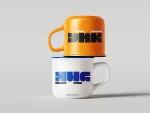 Enamel-style rim mug mockup