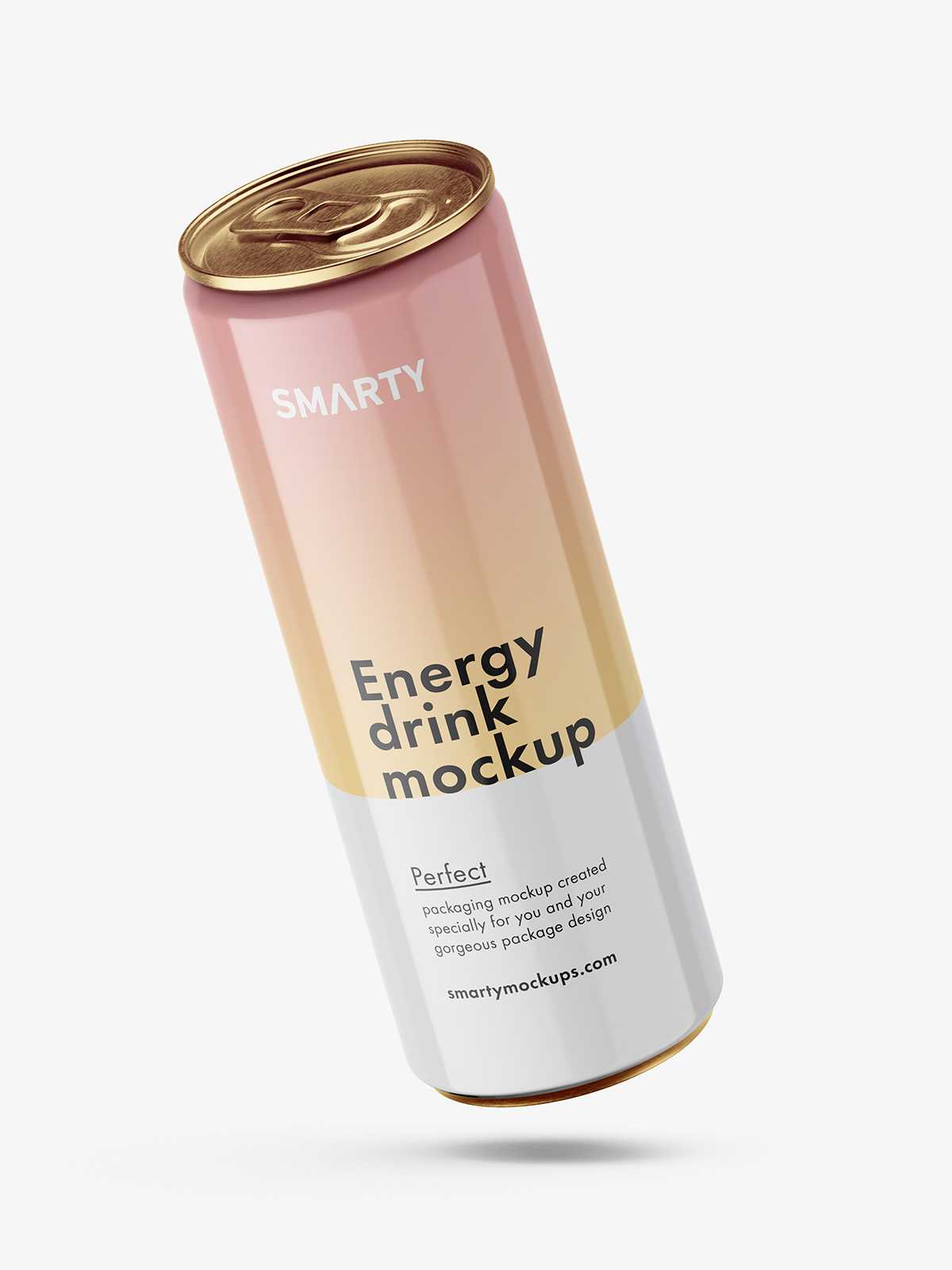 Energy drink can mockup / glossy