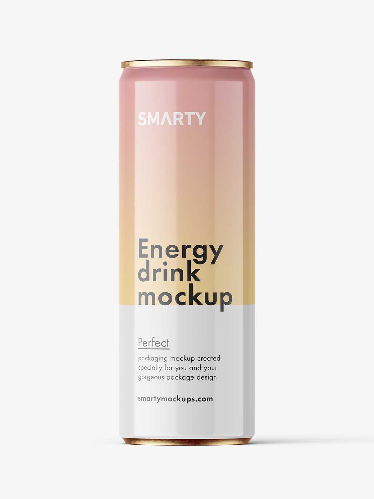 Energy drink can mockup / glossy